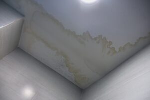 water damage on bathroom ceiling